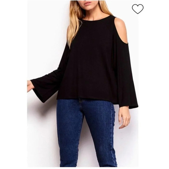 BB Dakota Cold Shoulder  Bell Sleeves Top - Picture 1 of 12